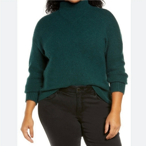 Madewell deep forest green XL sweater mock neck nwot - Picture 13 of 14
